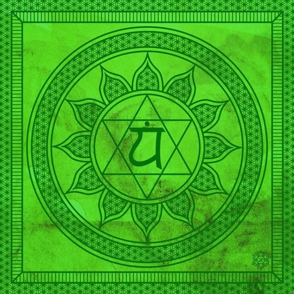 chakra-sacre chakra du cœur en couleur verte
